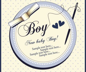 Elements of Cute New baby cards design vector 05