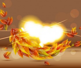 Red leaves background vector art 01