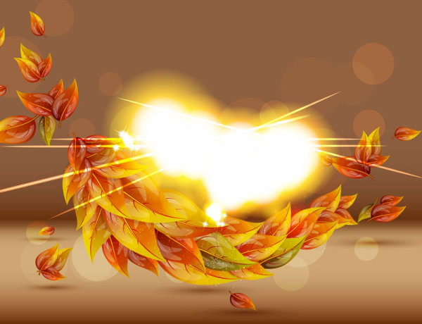 Red leaves background vector art 01