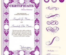 Certificate template and Decoration Borders design vector 05