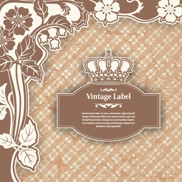 Luxury Vintage label and Ornaments vector 01