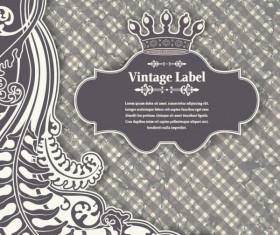 Luxury Vintage label and Ornaments vector 02