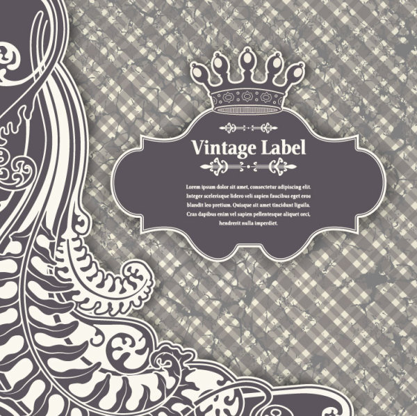 Luxury Vintage label and Ornaments vector 02