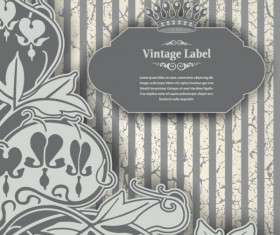 Luxury Vintage label and Ornaments vector 03