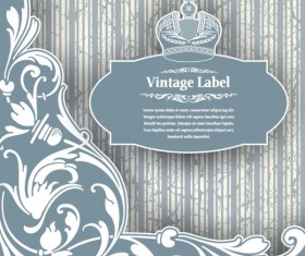 Luxury Vintage label and Ornaments vector 04