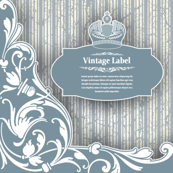 Luxury Vintage label and Ornaments vector 04