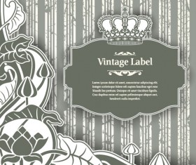 Luxury Vintage label and Ornaments vector 05