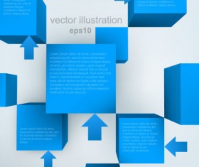 Elements of 3d objects vector background set 01