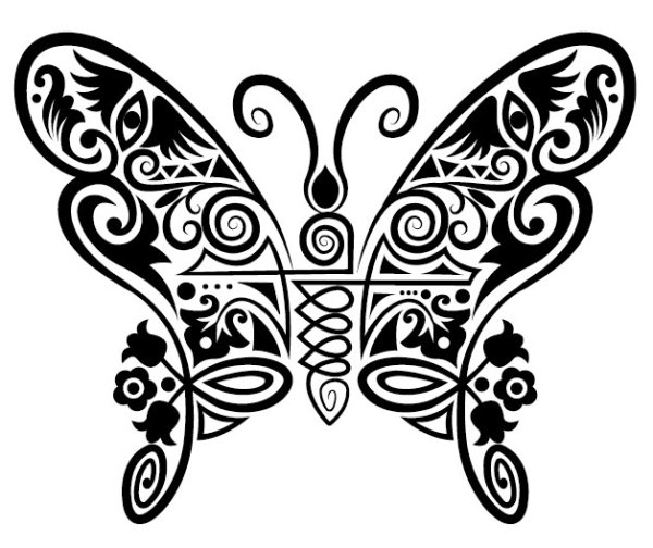 Hand drawn Butterfly Decoration Pattern vector