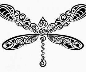 Hand drawn Dragonfly Decoration Pattern vector