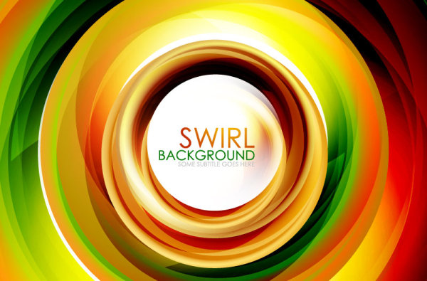 Set of Colorful swirl abstract vector background 05