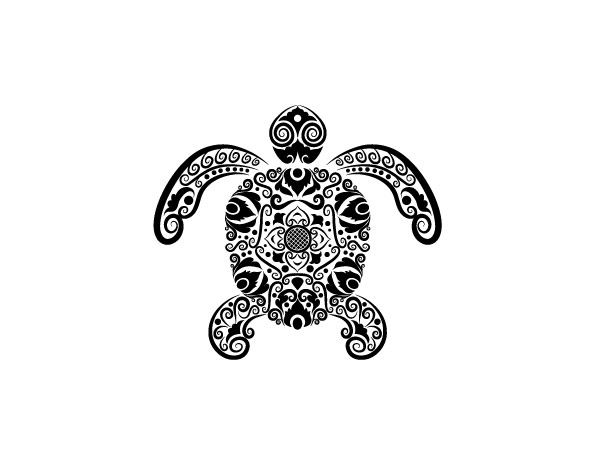 Vivid Hand drawn Tortoise Decoration Pattern vector