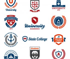 Creative of school emblems vector 01