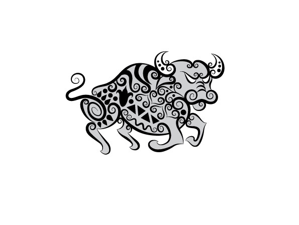 Hand drawn Cow Decoration Pattern vector