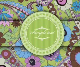 Vintage background with Decoration floral vector 03