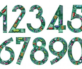 numeral with Circuit board vector