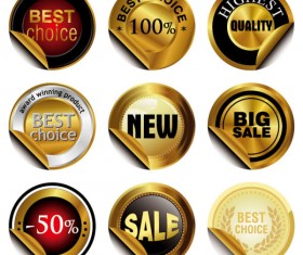 Luxury Gold Premium quality labels  vector 02