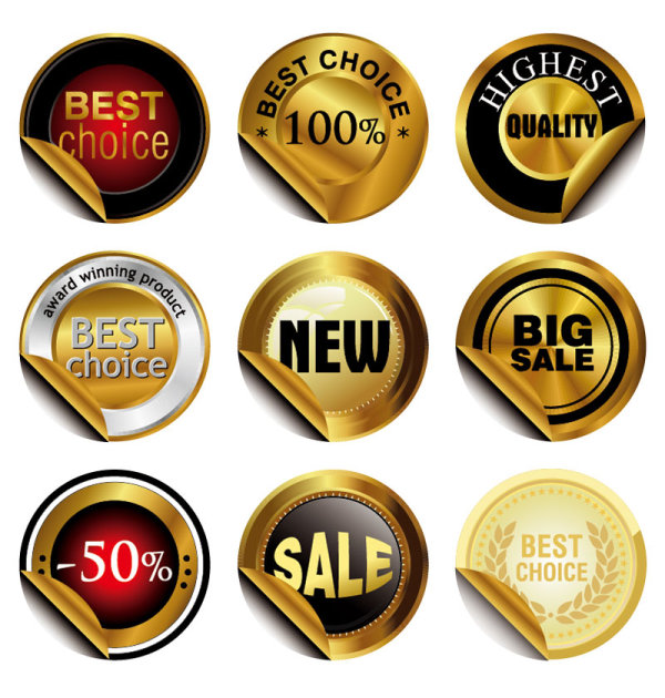 Luxury Gold Premium quality labels  vector 02