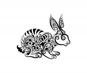 Hand drawn Rabbit Decoration Pattern vector