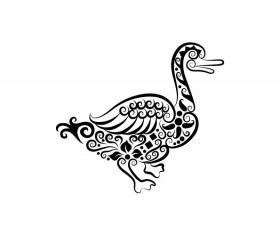 Vivid Hand drawn Goose Decoration Pattern vector
