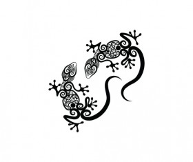 Hand drawn Gecko Decoration Pattern vector