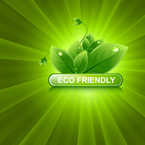 Set of Eco friendly with green Leaves background vector 03