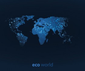 eco with world elements vector graphic 02
