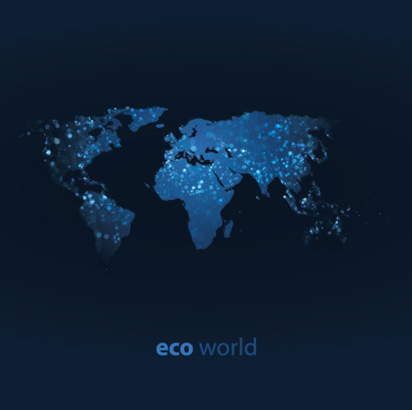 eco with world elements vector graphic 02
