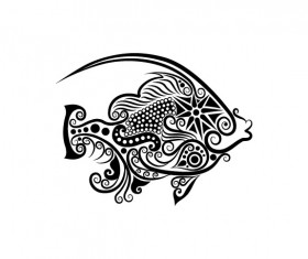 Vivid Hand drawn Fish Decoration Pattern vector