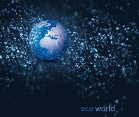 eco with world elements vector graphic 03