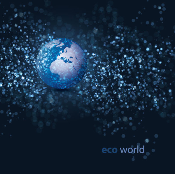 eco with world elements vector graphic 03
