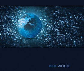 eco with world elements vector graphic 05