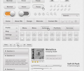 Set of web menu and Button PSD