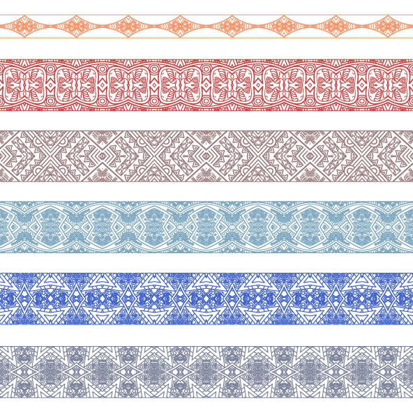 Vintage Decorative pattern and borders vector set 02