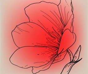 Vivid Hand drawn Tulip background vector 02