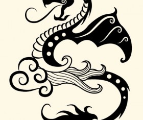 Vivid Hand drawn Dragon Decoration Pattern vector