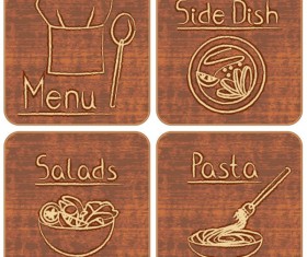 Different of Vintage food labels vector 02