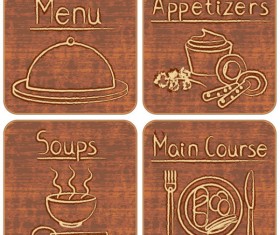 Different of Vintage food labels vector 03
