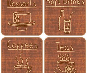 Different of Vintage food labels vector 04