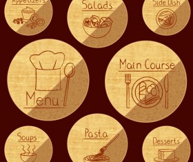 Different of Vintage food labels vector 05