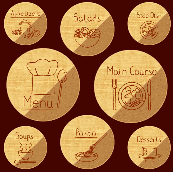 Different of Vintage food labels vector 05