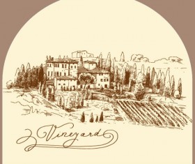 Hand drawn Harvest vineyard elements vector 03