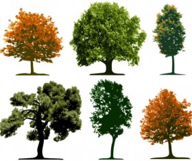 Different tree design elements vector 01