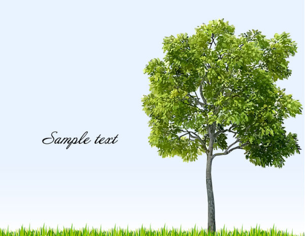Different tree design elements vector 04