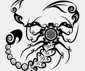 Hand drawn Scorpion Decoration Pattern vector
