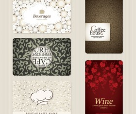 Presentation of creative coffee cards design elements vector 03