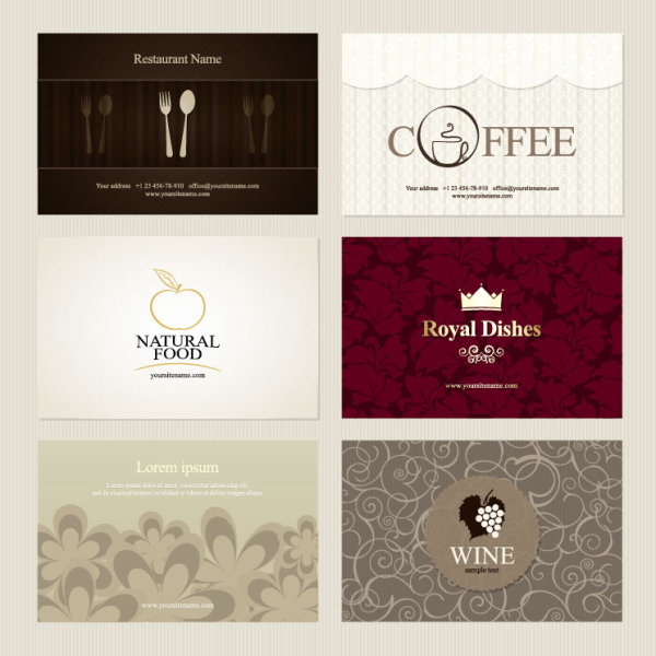 Presentation of creative coffee cards design elements vector 05