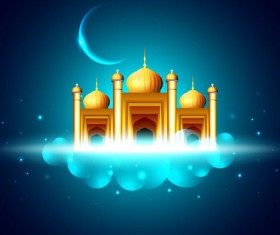 Mysterious Islam Building elements vector 04