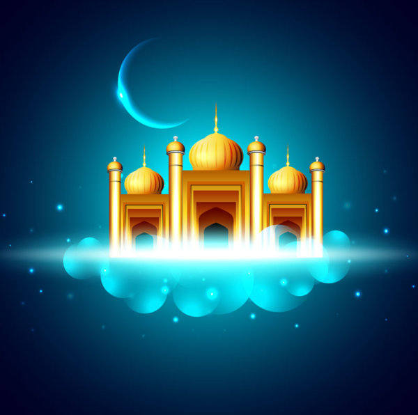 Mysterious Islam Building elements vector 04