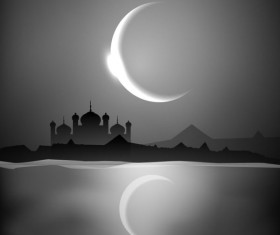 Mysterious Islam Building elements vector 05